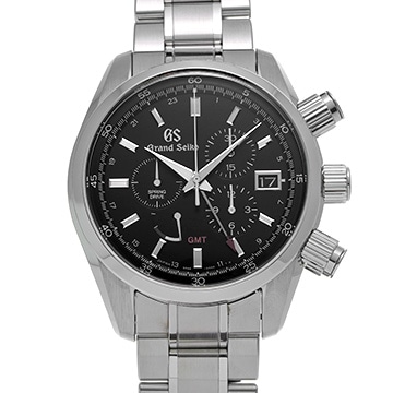 グランドセイコー スポーツコレクション スプリングドライブ クロノグラフ GMT SBGC203 ブラック メンズ 時計 【中古】【wristwatch】