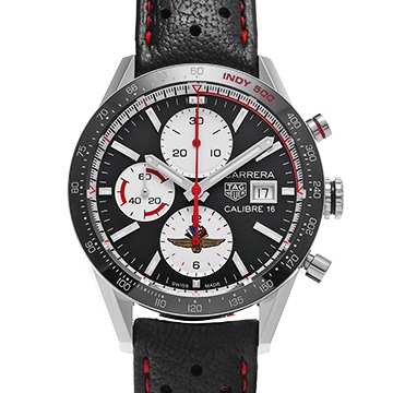 タグ ホイヤー カレラ キャリバー16 クロノグラフ インディ500 リミテッド CV201AS.FC6429 ブラック/ホワイト メンズ 時計 【中古】【wristwatch】