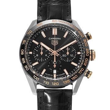 タグ ホイヤー カレラ クロノグラフ キャリバー02 CBN2A5A.FC6481 ブラック メンズ 時計 【中古】【wristwatch】