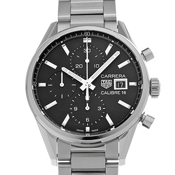 タグ ホイヤー カレラ キャリバー16 クロノグラフ CBK2110.BA0715 ブラック メンズ 時計 【中古】【wristwatch】