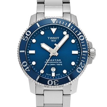 ティソ シースター1000 パワーマティック80 T120.407.11.041.03 ブルー メンズ 時計 【中古】【wristwatch】