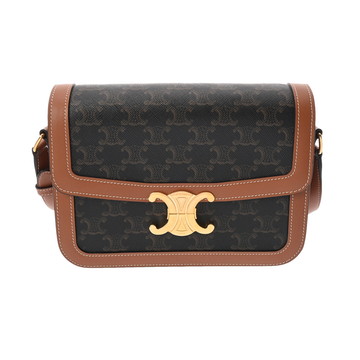 セリーヌ クラシック トリオンフバッグ タン 191242BZ4.04LU トリオンフ キャンバス/カーフ レディース バッグ 【中古】【bag】
