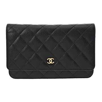 シャネル クラシック チェーンウォレット ブラック AP0250 グレインドカーフスキン レディース バッグ 【中古】【bag】
