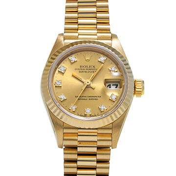 ロレックス デイトジャスト 69178G シャンパン/ダイヤモンド レディース 時計 【中古】【wristwatch】