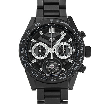 タグ ホイヤー カレラ キャリバーホイヤー02T クロノグラフ トゥールビヨン CAR5A90.BH0742 ブラック メンズ 時計 【中古】【wristwatch】