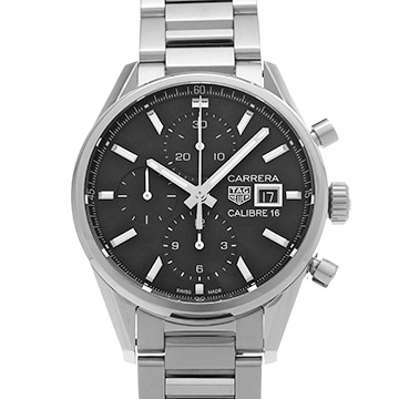 タグ ホイヤー カレラ キャリバー16 クロノグラフ CBK2110.BA0715 ブラック メンズ 時計 【中古】【wristwatch】
