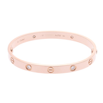 カルティエ ラブブレスレット #17 新型 4PD ゴールド CRB6036017 K18ピンクゴールド PG ユニセックス ジュエリー 【中古】【jewelry】