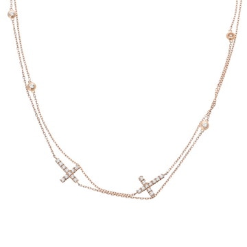 カルティエ シンボルクロス ネックレス 6モチーフ 6PD ゴールド K18ピンクゴールド PG レディース ジュエリー 【中古】【jewelry】