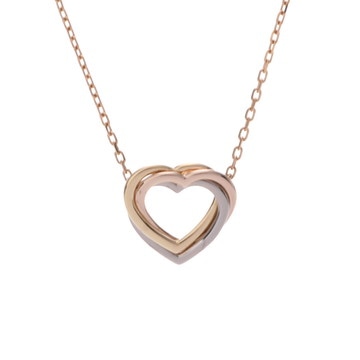 カルティエ トリニティハート ネックレス ゴールド K18イエローゴールド YG/K18ピンクゴールド PG/K18ホワイトゴールド レディース ジュエリー 【中古】【jewelry】