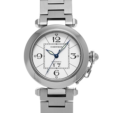 カルティエ パシャC ビッグデイト W31055M7 ホワイト ユニセックス 時計 【中古】【wristwatch】