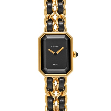 シャネル プルミエール L H0001 ブラック レディース 時計 【中古】【wristwatch】