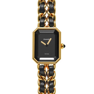 シャネル プルミエール L H0001 ブラック レディース 時計 【中古】【wristwatch】