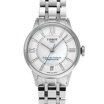 ティソ シュマン・デ・トゥレル オートマティック レディ T099.207.11.116.00 ホワイトシェル/ダイヤモンド メンズ 時計 【中古】【wristwatch】