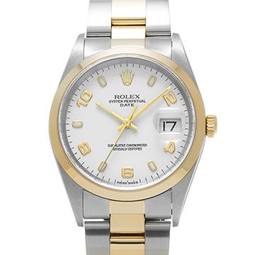 ロレックス オイスターパーペチュアル デイト 15203 ホワイト メンズ 時計 【中古】【wristwatch】