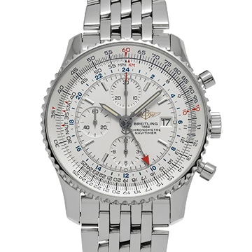 ブライトリング ナビタイマー ワールド A2432212/G571 シルバー メンズ 時計 【中古】【wristwatch】