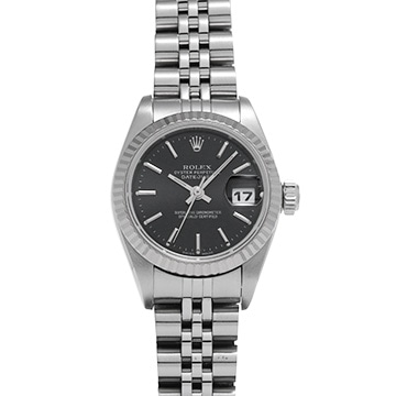 ロレックス デイトジャスト 79174 ブラック レディース 時計 【中古】【wristwatch】