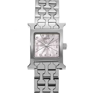 エルメス Hウォッチ ミニ HH1.110 ピンクシェル レディース 時計 【中古】【wristwatch】