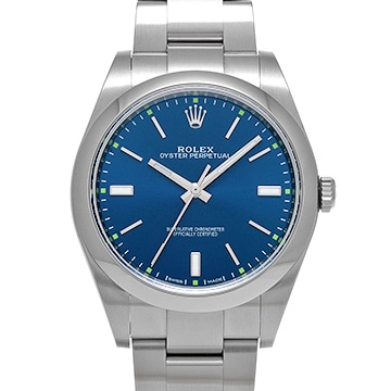 ロレックス オイスターパーペチュアル 39 114300 ブルー メンズ 時計 【中古】【wristwatch】