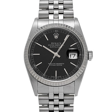ロレックス デイトジャスト 36 16234 ブラック メンズ 時計 【中古】【wristwatch】