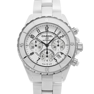 シャネル J12 クロノグラフ 41MM H1007 ホワイトラッカー/シルバー メンズ 時計 【中古】【wristwatch】