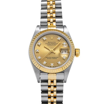 ロレックス デイトジャスト 69173G シャンパン/ダイヤモンド レディース 時計 【中古】【wristwatch】