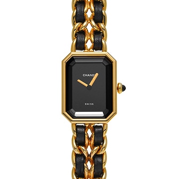 シャネル プルミエール L H0001 ブラック レディース 時計 【中古】【wristwatch】