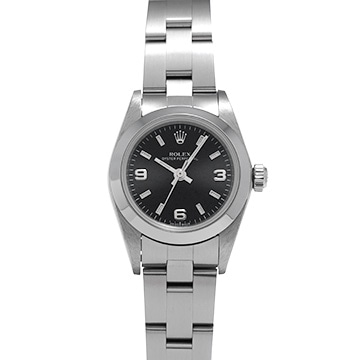 ロレックス オイスターパーペチュアル 76080 ブラック レディース 時計 【中古】【wristwatch】