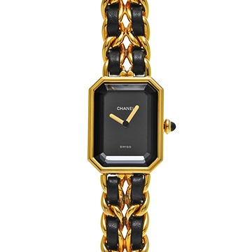 シャネル プルミエール M H0001 ブラック レディース 時計 【中古】【wristwatch】