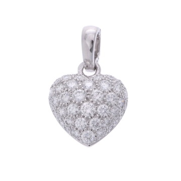 カルティエ パヴェハート チャーム ゴールド K18ホワイトゴールド WG レディース ジュエリー 【中古】【jewelry】