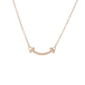 ティファニー Tスマイルネックレス　ミニ ゴールド K18ピンクゴールド PG レディース ジュエリー 【中古】【jewelry】