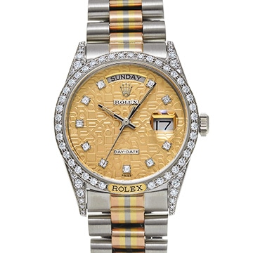ロレックス デイデイト トリドール 18139BIC シャンパンコンピュータ/ダイヤモンド メンズ 時計 【中古】【wristwatch】