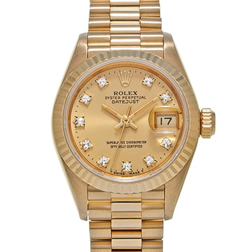 ロレックス デイトジャスト 69178G シャンパン/ダイヤモンド レディース 時計 【中古】【wristwatch】