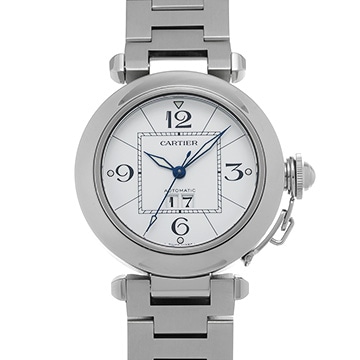 カルティエ パシャC ビッグデイト W31055M7 ホワイト ユニセックス 時計 【中古】【wristwatch】