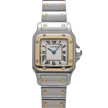 カルティエ サントス ガルベ SM W20012C4 アイボリー レディース 時計 【中古】【wristwatch】
