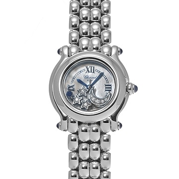 ショパール ハッピースポーツ 27/8250-23 ホワイトシェル/ダイヤモンド/サファイア レディース 時計 【中古】【wristwatch】