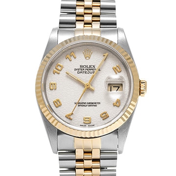 ロレックス デイトジャスト 16233 アイボリーコンピュータ メンズ 時計 【中古】【wristwatch】