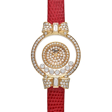 ショパール ハッピーダイヤモンド リボン 20/5020 ダイヤモンド レディース 時計 【中古】【wristwatch】