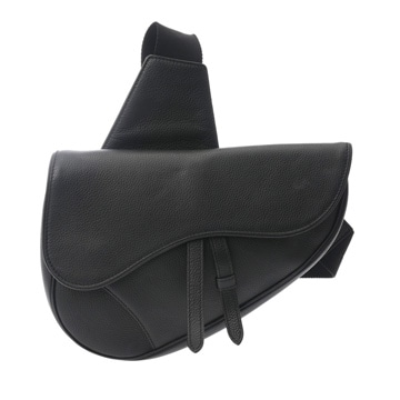 ディオール saddleバッグ  ブラック 1ADPO093YKK_H11G  グレインドカーフ ユニセックス バッグ 【中古】【bag】