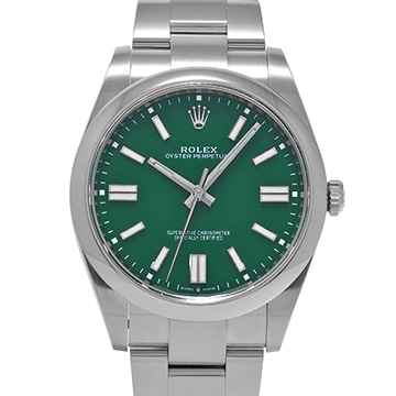 ロレックス オイスターパーペチュアル 41 124300 グリーン メンズ 時計 【中古】【wristwatch】