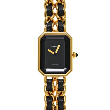 シャネル プルミエール L H0001 ブラック レディース 時計 【中古】【wristwatch】