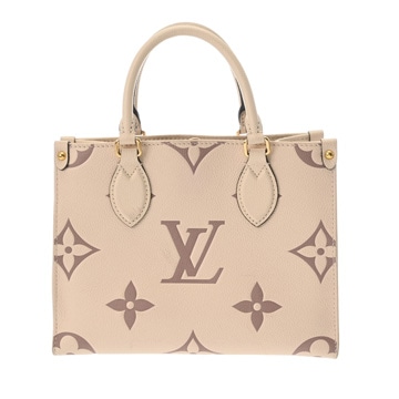 ルイ ヴィトン バイカラーモノグラムアンプラント オンザゴー PM 2WAY クレーム/ボワドローズ M45654 レザー レディース バッグ 【中古】【bag】