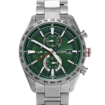 シチズン アテッサ アクトライン  AT8181-63W グリーン メンズ 時計 【中古】【wristwatch】