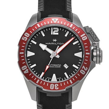 ハミルトン カーキ ネイビー オープンウォーター H77805335 ブラック メンズ 時計 【中古】【wristwatch】