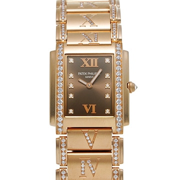 パテック フィリップ トゥエンティ-4 4910/40R-010 ブラウン/ダイヤモンド レディース 時計 【中古】【wristwatch】