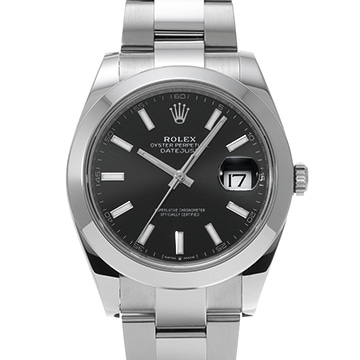 ロレックス デイトジャスト 41 126300 ブライトブラック メンズ 時計 【中古】【wristwatch】