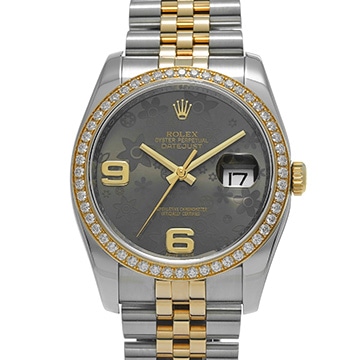 ロレックス デイトジャスト 116243 ブラウンフラワー メンズ 時計 【中古】【wristwatch】