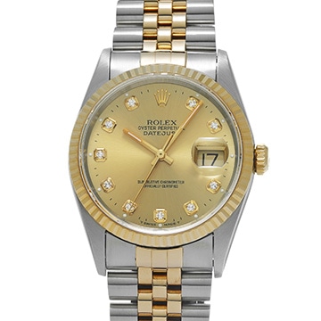 ロレックス デイトジャスト 16233G シャンパン/ダイヤモンド メンズ 時計 【中古】【wristwatch】