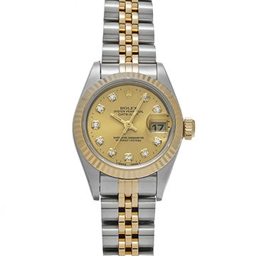 ロレックス デイトジャスト 69173G シャンパン/ダイヤモンド レディース 時計 【中古】【wristwatch】