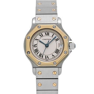 カルティエ サントス オクタゴン SM W2001683 アイボリー レディース 時計 【中古】【wristwatch】