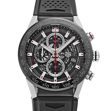 タグ ホイヤー カレラ キャリバーホイヤー01 クロノグラフ CAR201V.FT6046 ブラック メンズ 時計 【中古】【wristwatch】